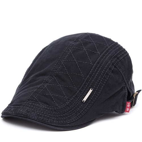 2017 New Autumn outdoor Sports Cotton Berets Caps For Men Casual Peaked Caps grid embroidery Berets Hats Casquette Cap