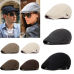 Adjustable Beret Caps Outdoor Sun Breathable Bone Brim Hats Womens Mens Herringbone Solid Flat Berets Cap Hat