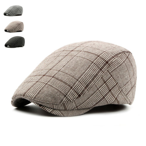 Brand Fashion British Style Summer Sun Hats for Men Women High Quality Casual Cotton Women Beret Caps Adjustable Plaid Flat Cap