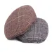 Brand Fashion Vintage Autumn Winter Hats for Men Women High Quality Casual Cotton Women Beret Caps Adjustion Plaid Mens Flat hat