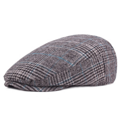 Brand Fashion Vintage Autumn Winter Hats for Men Women High Quality Casual Cotton Women Beret Caps Adjustion Plaid Mens Flat hat