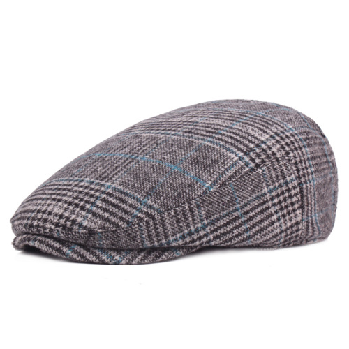 Brand Fashion Vintage Autumn Winter Hats for Men Women High Quality Casual Cotton Women Beret Caps Adjustion Plaid Mens Flat hat