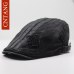 CNTANG 2018 Summer Fashion Men Berets Flat Hat Embroidery Cotton Visor Caps Vintage Flat Casual Beret For Men's Adjustable