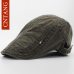 CNTANG Spring Autumn Cotton Beret Casual Visor Cap For Men Fashion Vintage Button Flat Hat Men's Caps Adjustable Flat Berets