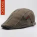 CNTANG Vintage Beret For Men Summer Fashion Flat Hat Casual Visor Caps Brand Designer Retro Men Cotton Cap Button Adjustable
