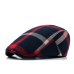 FS Unisex Classic Plaid Berets Caps For Men Casual Cotton Flat Cap Women Newsboys Gatsby Casquette Gorras Peaked Cap Cabbie Hats