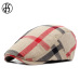 FS Unisex Classic Plaid Berets Caps For Men Casual Cotton Flat Cap Women Newsboys Gatsby Casquette Gorras Peaked Cap Cabbie Hats