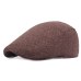 HT1100 New Fashion Wool Felt Mens Berets Winter Warm Striped Flat Caps High Quality Cabbie Newsboy Driver Ivy Caps for Men