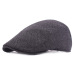 HT1100 New Fashion Wool Felt Mens Berets Winter Warm Striped Flat Caps High Quality Cabbie Newsboy Driver Ivy Caps for Men