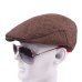 HT1100 New Fashion Wool Felt Mens Berets Winter Warm Striped Flat Caps High Quality Cabbie Newsboy Driver Ivy Caps for Men