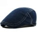 HT1193 Adjustable Men Beret Spring Summer Sun Breathable Bone Brim Flat Hats Women Men Herringbone Solid Beret Cap Demin Ivy Cap