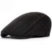 HT1329 2017 Autumn Winter Men Cap Hats Berets British Western Style Wool Advanced Flat Ivy Cap Classic Vintage Striped Beret Cap