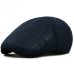 HT1377 Korea Style Summer Sun Cap Hats Plain Solid Black White Grey Ivy Cabbie Flat Caps Breathable Mesh Men Women Beret Caps