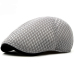 HT1377 Korea Style Summer Sun Cap Hats Plain Solid Black White Grey Ivy Cabbie Flat Caps Breathable Mesh Men Women Beret Caps