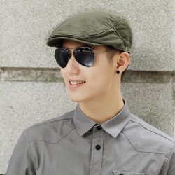 Male Summer Solid Newsboy Caps Men Casual Ivy Hat Pure Cotton Flat Peaked Cap Women Plain Beret Hats