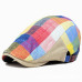 Men Colorful Plaids Checks Cap Driving Golf Peaked Flat Cabbie Newsboy Beret Hat  HATCS0005