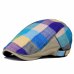 Men Colorful Plaids Checks Cap Driving Golf Peaked Flat Cabbie Newsboy Beret Hat  HATCS0005