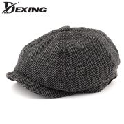 Men Octagonal Big size Berets Herringbone Gatsby Tweed Cap Newsboy Male Beret peaky blinders hat spring Women Flat Beret Hats