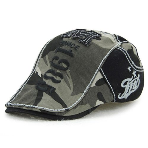 Men's Hat Summer Breathable Washed Cotton Camouflage Berets Adjustable Head Size Hip Hop Caps Male Bone Personality Tongue Cap