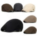 Mens Solid Cotton Cap Golf Driving Sun Flat Cabbie Beret Hat