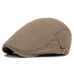 Mens Solid Cotton Cap Golf Driving Sun Flat Cabbie Beret Hat