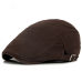 Mens Solid Cotton Cap Golf Driving Sun Flat Cabbie Beret Hat