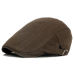 Mens Solid Cotton Cap Golf Driving Sun Flat Cabbie Beret Hat