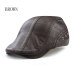 New Autumn Winter Beret Caps Unisex Mens Hats PU Leather Solid Beret Hat British Retro Men Women Woolen Flat Cap Boina Hat