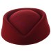 New Elegant Wool Felt Pillbox Stewardess Air Hostesses Beret Hat Party Base Cap (Red)