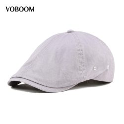 VOBOOM Summer Cotton Ivy Flat Cap Men Women Solid Casual Driver Cabbie Elastic Adjustable Boina Berets 062