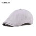 VOBOOM Summer Cotton Ivy Flat Cap Men Women Solid Casual Driver Cabbie Elastic Adjustable Boina Berets 062