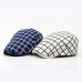 spring summer artist plaid berets hat gorras planas duckbill boina feminina flat sun hat vintage newsboy hat peaked cap bone men