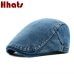 which in shower adult unisex adjustable plain denim beret for women men blank jean flat newsboy cap spring summer sun hat bone