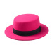 10 Color Men Women Fedora Hat Flat Dome Oval Top Bowler Porkpie Toca Sombrero Hat With Black Ribbon Band 10