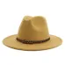 13 Colors High-Q Wide Brim Wool Felt Jazz Fedora Hats for Men Women British Classic Trilby Party Formal Panama Cap Floppy Hat