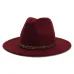 13 Colors High-Q Wide Brim Wool Felt Jazz Fedora Hats for Men Women British Classic Trilby Party Formal Panama Cap Floppy Hat