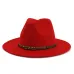 13 Colors High-Q Wide Brim Wool Felt Jazz Fedora Hats for Men Women British Classic Trilby Party Formal Panama Cap Floppy Hat