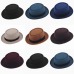 2016 Fashion Unisex Felt Pork Pie Men curled edg cap European American flat caps circular top hats Fedoras chapeu fedora hat 25