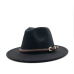 2019 New Winter Autumn Wool Women Men Belt Ladies Fedoras Top Jazz Hat European American Round Caps Bowler Hats 55-58cm