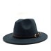 2019 New Winter Autumn Wool Women Men Belt Ladies Fedoras Top Jazz Hat European American Round Caps Bowler Hats 55-58cm