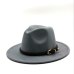 2019 New Winter Autumn Wool Women Men Belt Ladies Fedoras Top Jazz Hat European American Round Caps Bowler Hats 55-58cm