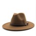 2019 New Winter Autumn Wool Women Men Belt Ladies Fedoras Top Jazz Hat European American Round Caps Bowler Hats 55-58cm