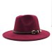 2019 New Winter Autumn Wool Women Men Belt Ladies Fedoras Top Jazz Hat European American Round Caps Bowler Hats 55-58cm