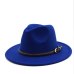 2019 New Winter Autumn Wool Women Men Belt Ladies Fedoras Top Jazz Hat European American Round Caps Bowler Hats 55-58cm