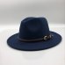 2019 New Winter Autumn Wool Women Men Belt Ladies Fedoras Top Jazz Hat European American Round Caps Bowler Hats 55-58cm