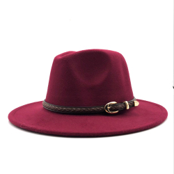 2019 New Winter Autumn Wool Women Men Belt Ladies Fedoras Top Jazz Hat European American Round Caps Bowler Hats 55-58cm