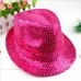 Fashion Adult/Child Unisex Brilliant Glitter Sequins Hat Dance Show Party Jazz Hat Cap Show Stage props Beading Caps Fedoras