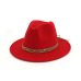 Fashion Wide Flat Brim wool felt Fedoras hats with Ribbon Band jazz trilby formal top hat panama cap Floppy Hat for men women