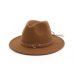 Fashion Wide Flat Brim wool felt Fedoras hats with Ribbon Band jazz trilby formal top hat panama cap Floppy Hat for men women