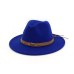 Fashion Wide Flat Brim wool felt Fedoras hats with Ribbon Band jazz trilby formal top hat panama cap Floppy Hat for men women